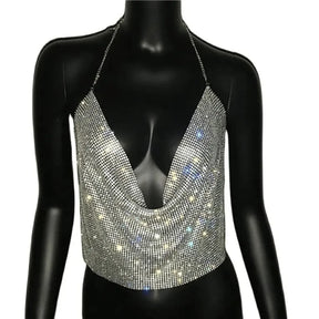 Top Brilho Glam sem Costas