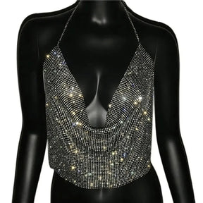 Top Brilho Glam sem Costas