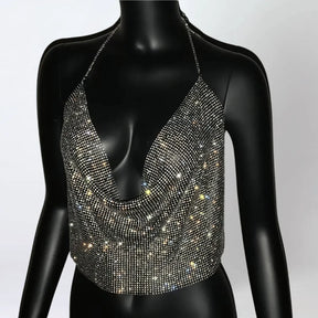 Top Brilho Glam sem Costas