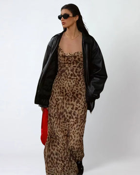 Vestido Longo Leopardo