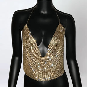Top Brilho Glam sem Costas