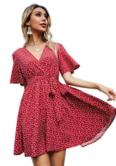 Vestido Ana Floral Estampado - Paris Vermelho