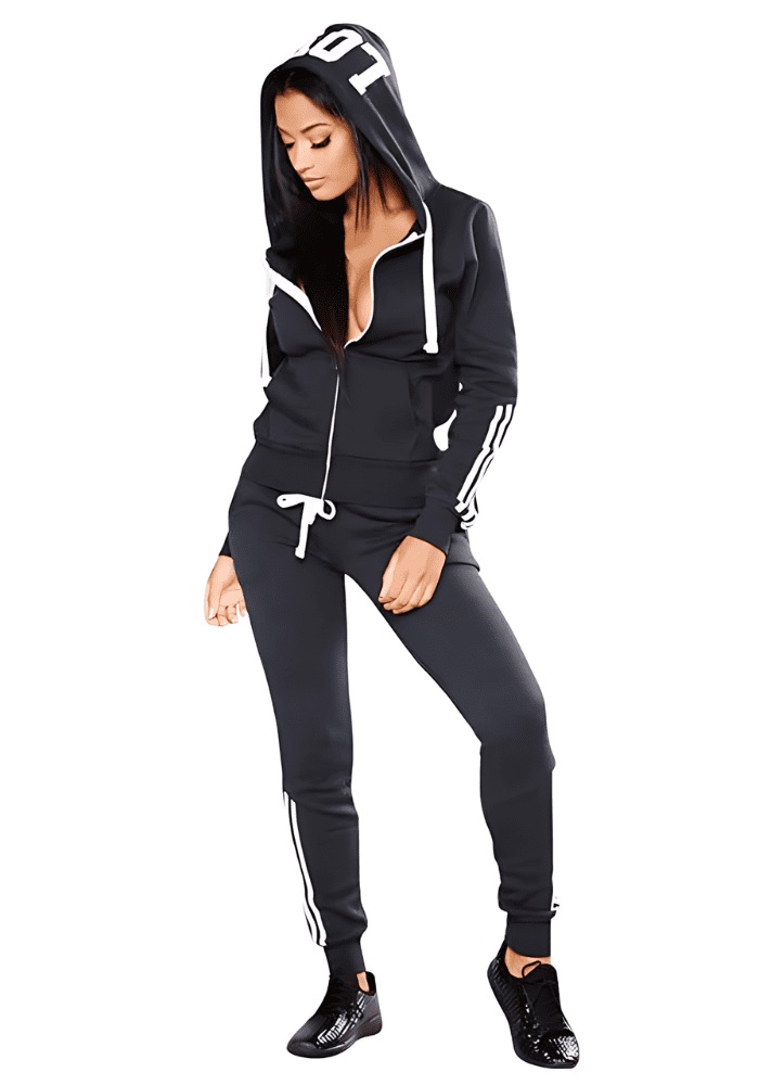 Conjunto Moletom Feminino Sport Paris Preto