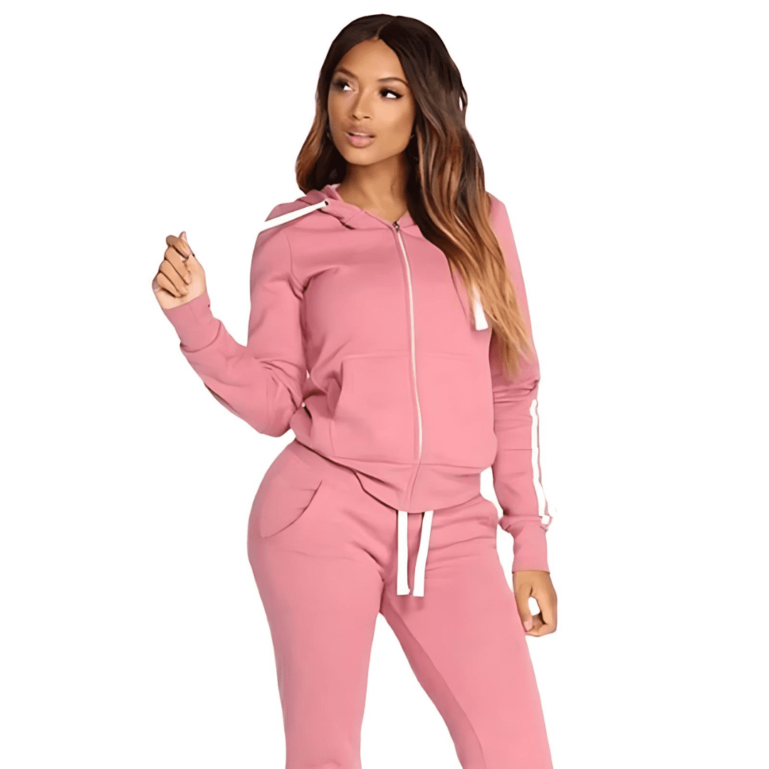 Conjunto Moletom Feminino Sport Paris Rosa