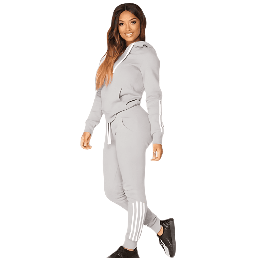 Conjunto Moletom Feminino Sport Paris Cinza